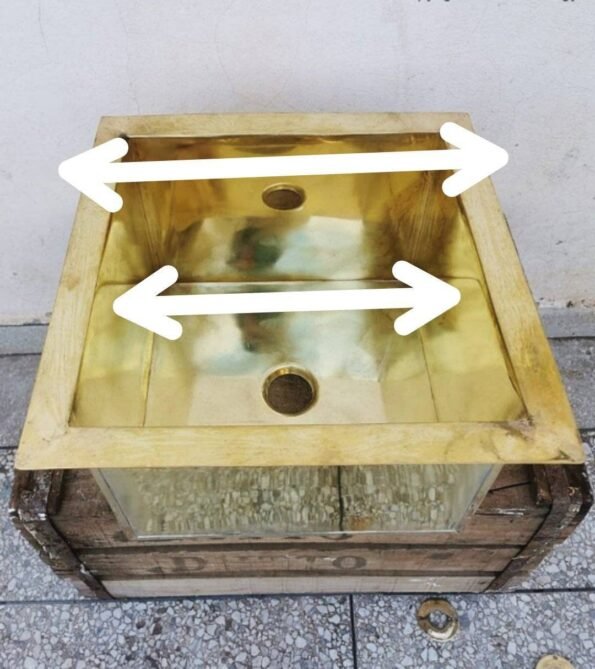 14"x 14" Undermount Unlacquered Brass Sink