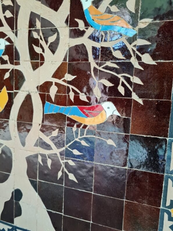 Birds On Engraved Tree Hanging Wall Decor - Mosaic Wall Art - Piece By Piece ART Work - + 300 Tiles - Handmade Wall Mount ART - Wall Decor - Image 5