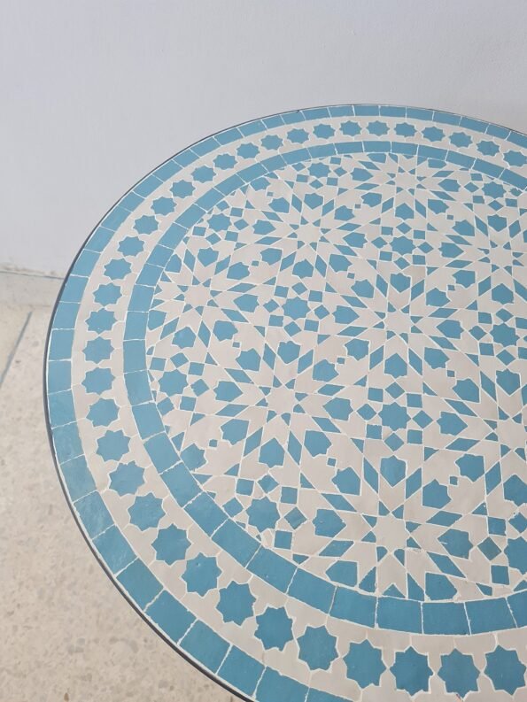 CUSTOMIZABLE Turquoise Mosaic Table - Mosaic Table Art - Mid Century Mosaic Table  Outdoor & Indoor - Rustic Decor - Image 6