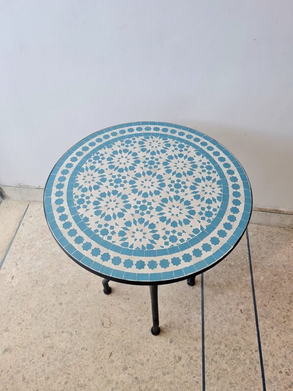 CUSTOMIZABLE Turquoise Mosaic Table - Mosaic Table Art - Mid Century Mosaic Table  Outdoor & Indoor - Rustic Decor - Image 7
