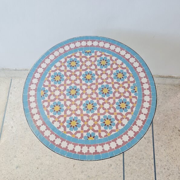 CUSTOMIZABLE Turquoise Mosaic Table - Mosaic Table Art - Mid Century Mosaic Table  Outdoor & Indoor - Rustic Decor - Image 5