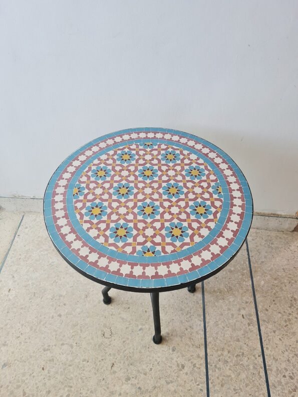 CUSTOMIZABLE Turquoise Mosaic Table - Mosaic Table Art - Mid Century Mosaic Table  Outdoor & Indoor - Rustic Decor - Image 8