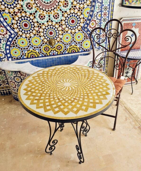 CUSTOMIZABLE Golden Mosaic Table - Crafts Mosaic Table - Mosaic Art - Mid Century Mosaic Table - Image 5