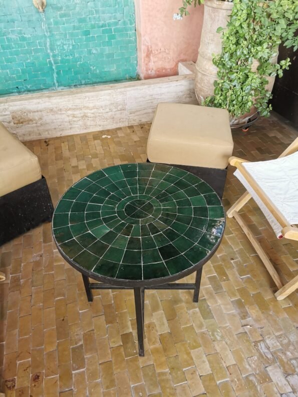 CUSTOMIZABLE Emerald Green Mosaic Table - Mosaic Table Art - Mid Century Mosaic Table - Image 6