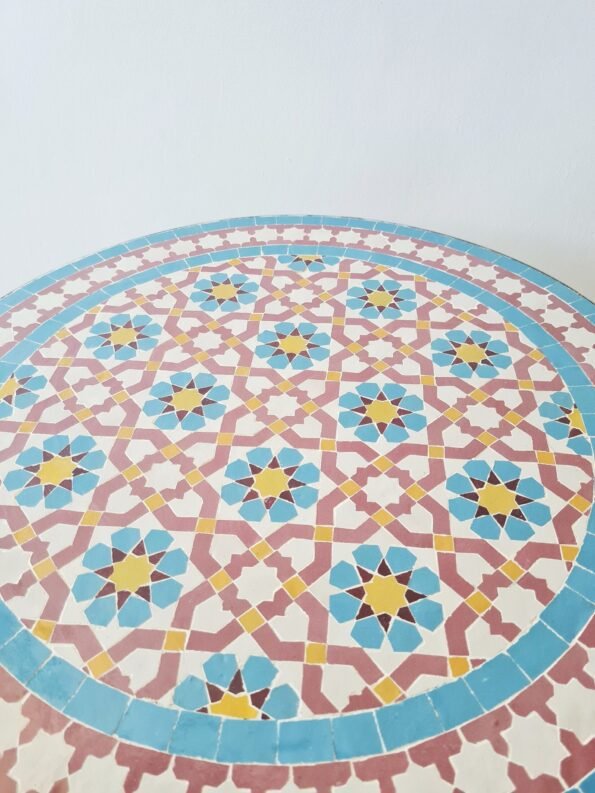 CUSTOMIZABLE Turquoise Mosaic Table - Mosaic Table Art - Mid Century Mosaic Table  Outdoor & Indoor - Rustic Decor - Image 6