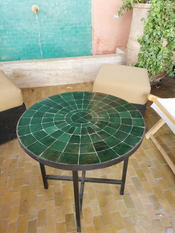 CUSTOMIZABLE Emerald Green Mosaic Table - Mosaic Table Art - Mid Century Mosaic Table - Image 2