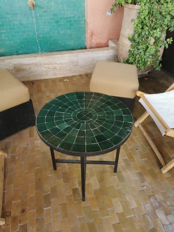 CUSTOMIZABLE Emerald Green Mosaic Table - Mosaic Table Art - Mid Century Mosaic Table - Image 4