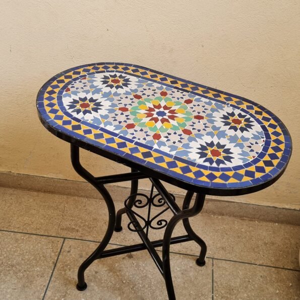 CUSTOMIZABLE Oval Mosaic Table - Crafts Mosaic Table - Mosaic Table Art - Mid Century Zellige Table - Image 5