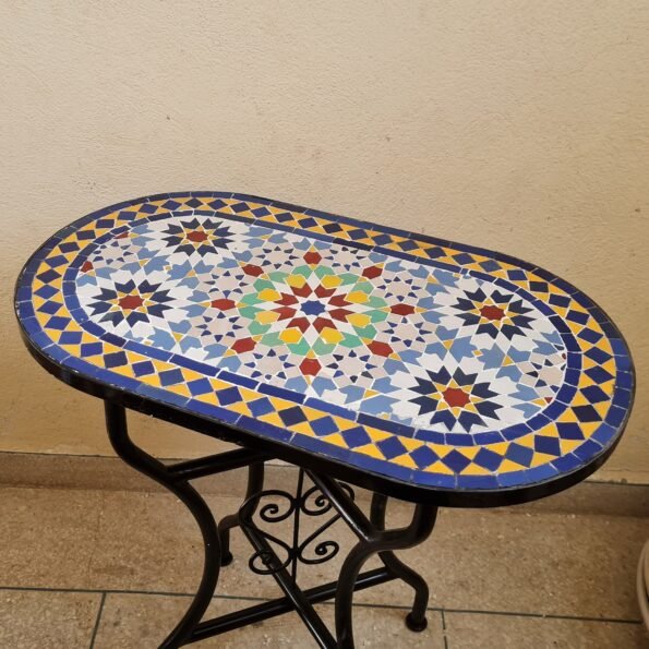 CUSTOMIZABLE Oval Mosaic Table - Crafts Mosaic Table - Mosaic Table Art - Mid Century Zellige Table - Image 2