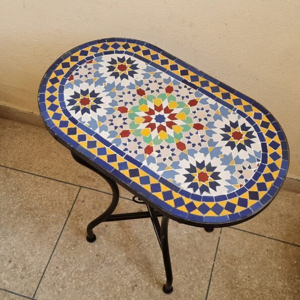 CUSTOMIZABLE Oval Mosaic Table - Crafts Mosaic Table - Mosaic Table Art - Mid Century Zellige Table