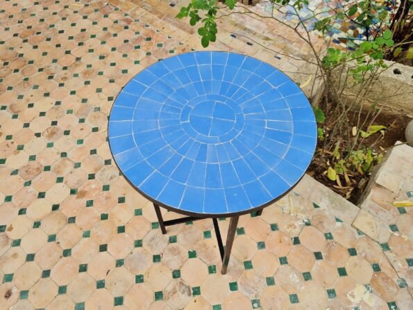 Custom Made Emerald Green Zellige Color Table   - Outdoor Zellije Table - Image 16