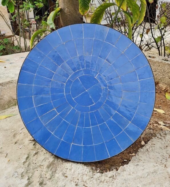 Custom Natural Blue Zellige Color Table TOP - Mid Century Modern Outdoor Patio Furniture Table Top - Outdoor Zellije Table