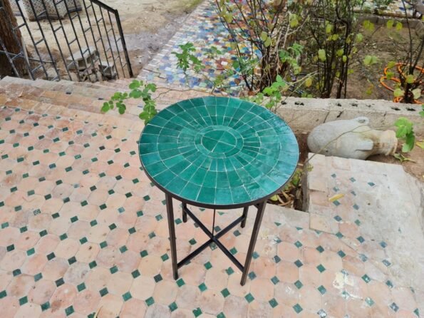 Custom Made Natural White Zellige Color Table   - Outdoor Zellije Table - Image 10