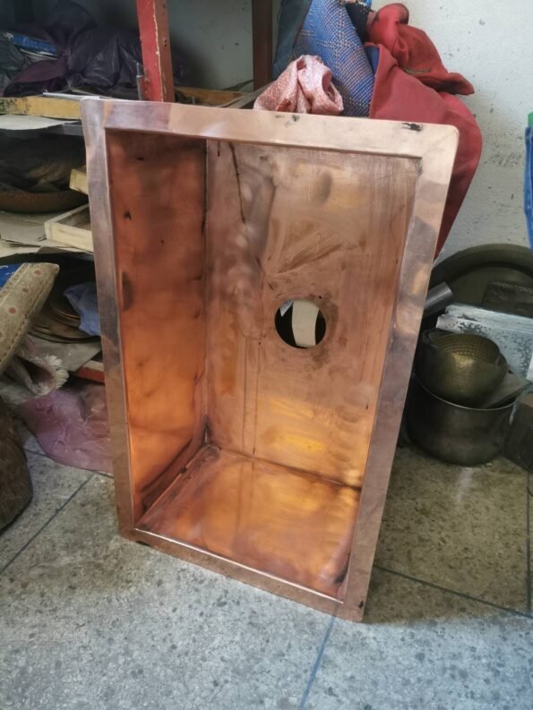 30" x 16" Handmade Solid Copper Undermount Kitchen Sink - Patina Copper Sink - Custom Unlaquered Copper Kitchen Sink - Bar Copper Sink