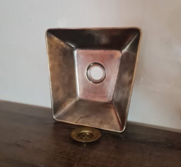 Handcrafted Brushed Brass Bathroom Sink - Mid Century Modern Brass Bathroom Basin - Vessel Sink  Drop In Brass Sink - Image 4