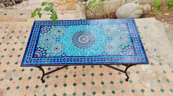 Custom Rectangular Mosaic Table - Crafts Zellige Mosaic Table - Table Art - Mid Century Zellije Table - Handmade  - GIFT