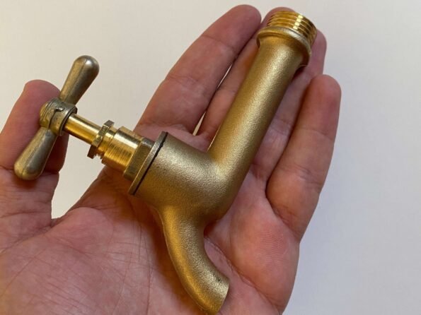 Brass Small Tap, Antique Styled Small Water Tap, Water Spigot for Garden, Farmhouse Bathroom Small Faucet, Handmade Outdoor Tap - Image 4