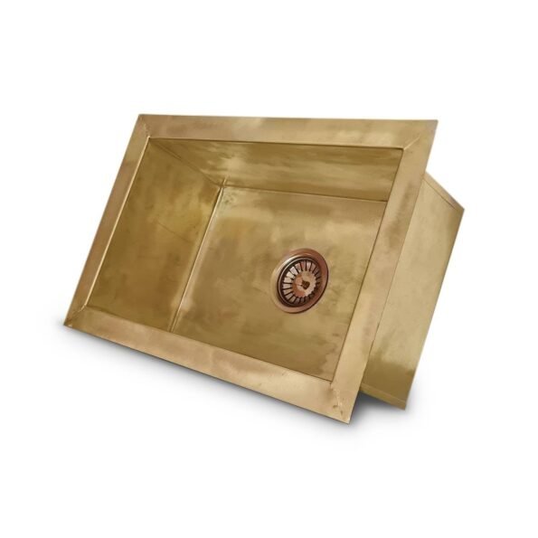 Handmade Solid Brass Kitchen Sink - Unlaquered Brass Kitchen Sink - 22" x 17" x 10"