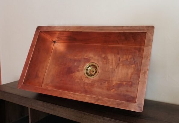 32" x 17" x 10" Undermount Copper Sink With Yellow Drain - Image 6