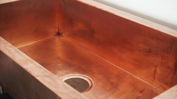 32" x 17" x 10" Undermount Copper Sink With Yellow Drain - Image 9