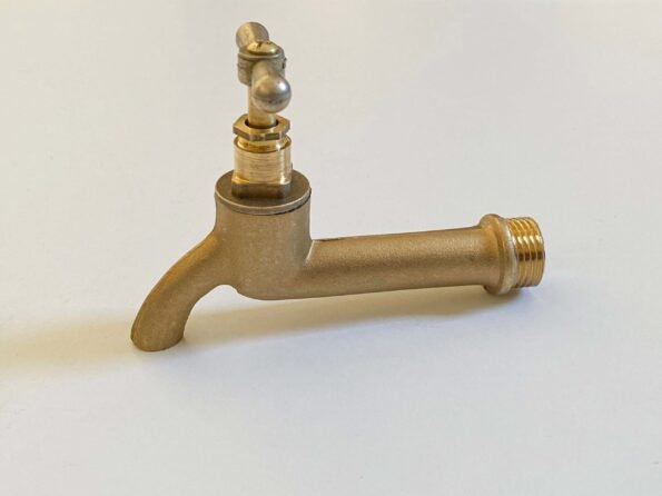 Brass Small Tap, Antique Styled Small Water Tap, Water Spigot for Garden, Farmhouse Bathroom Small Faucet, Handmade Outdoor Tap - Image 2