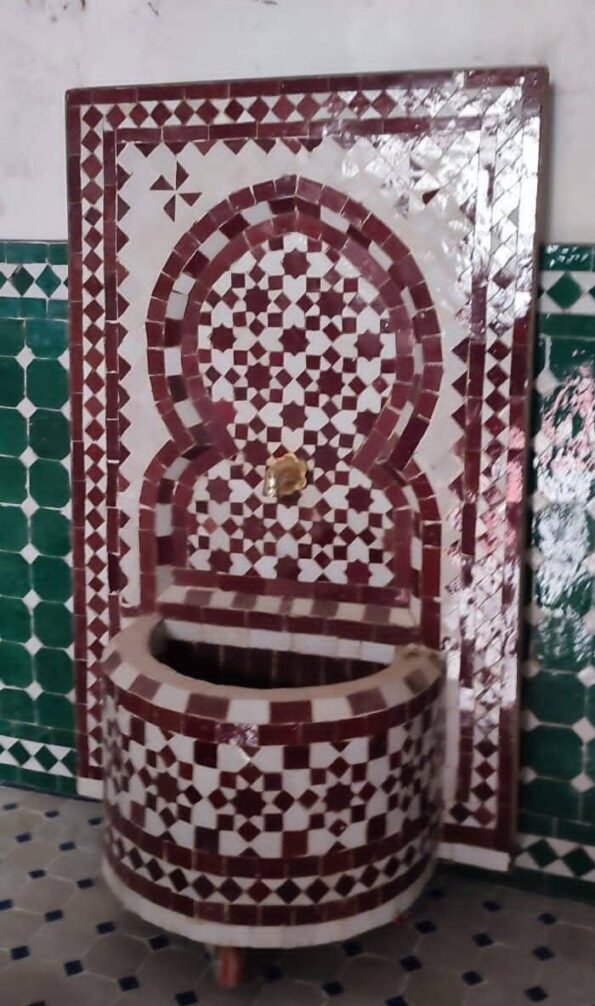 Moroccan outdoor Fountain Mosaic,  Fountain for garden art,Moorish mosaic tile fountain - Image 4