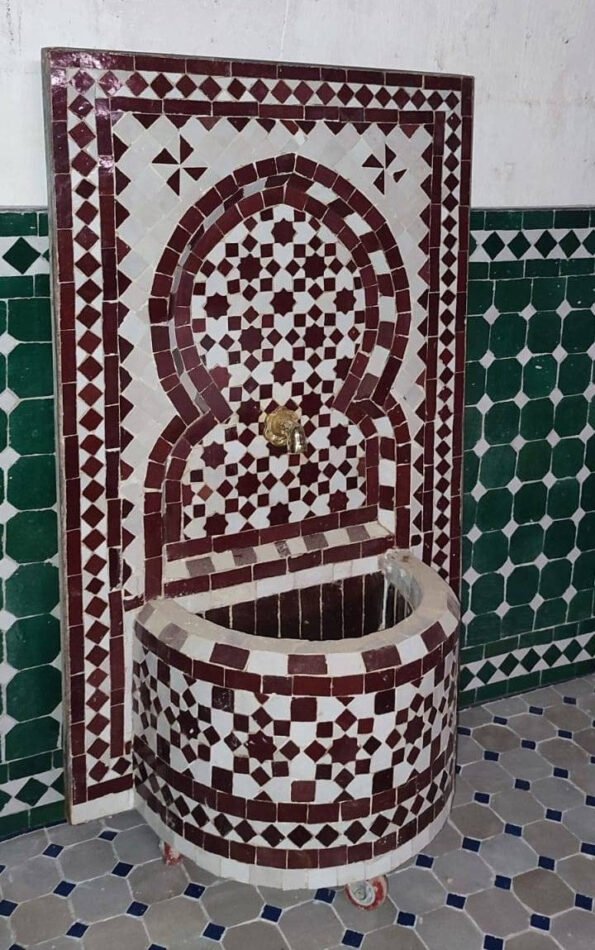 Moroccan outdoor Fountain Mosaic,  Fountain for garden art,Moorish mosaic tile fountain - Image 5