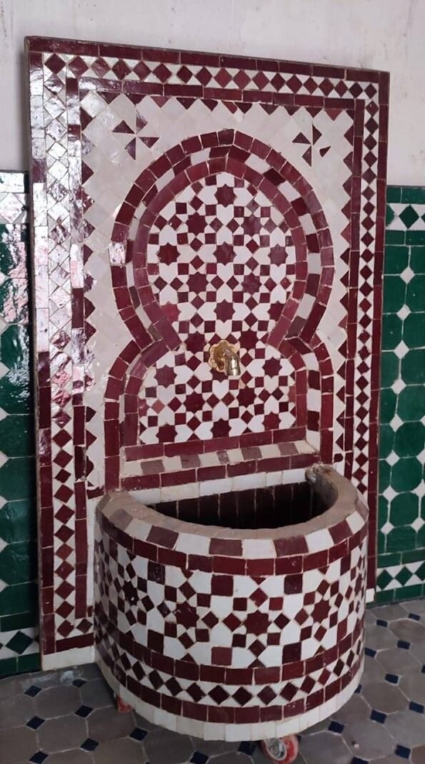 Moroccan outdoor Fountain Mosaic,  Fountain for garden art,Moorish mosaic tile fountain - Image 3