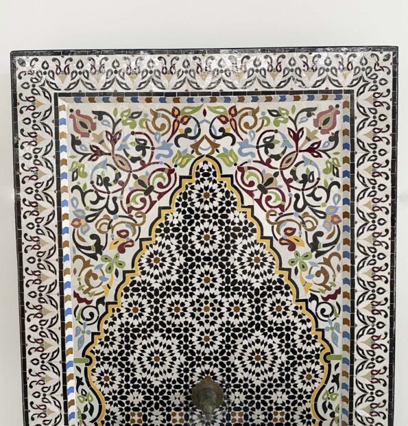 Handmade Outdoor Water Fountain - Mosaic Moroccan Fountain - Indoor & Outdoor Waterfall Fountain  - Moorish Tile Fountain - Image 9