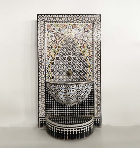 Handmade Outdoor Water Fountain - Mosaic Moroccan Fountain - Indoor & Outdoor Waterfall Fountain  - Moorish Tile Fountain - Image 3