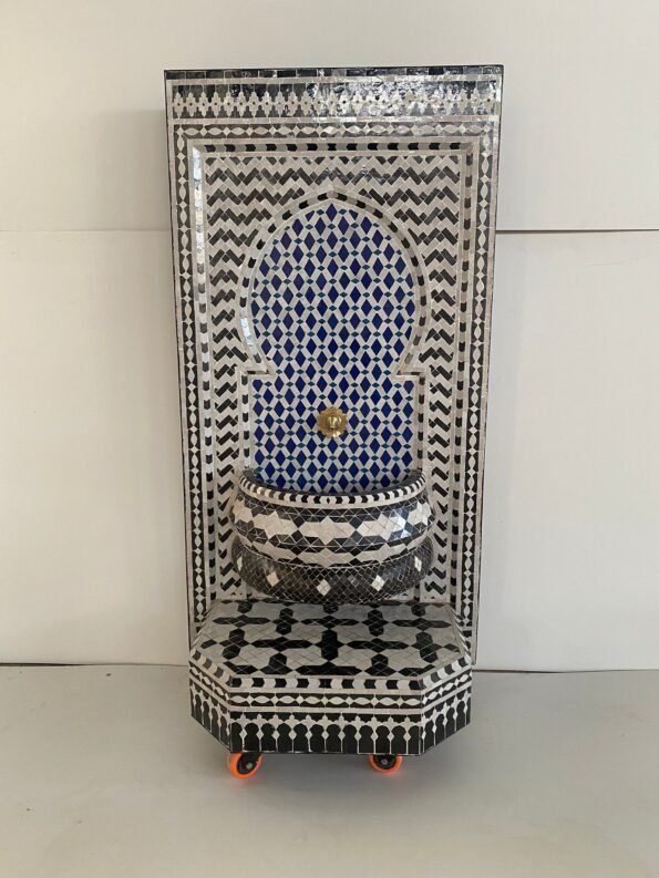 Wall Mosaic Fountain - Water Fountain Outdoor - Mid Century Garden Fountain - Moroccan Fountain -  Outdoor Waterfall