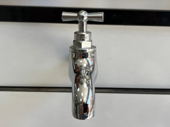 Handcrafted Small Water Tap, Chrome Silver Finish Wall Faucet, Small Water Spigot, Antique Vintage Water Faucet Garden Outdoor Bathroom wall - Image 2