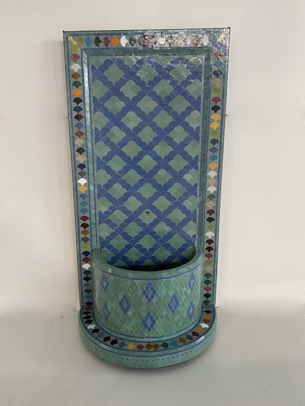 Mosaic Water Fountain Outdoor - Handmade Moroccan Mosaic Tile Fountain, Waterfall Fountain Indoor outdoor decor.