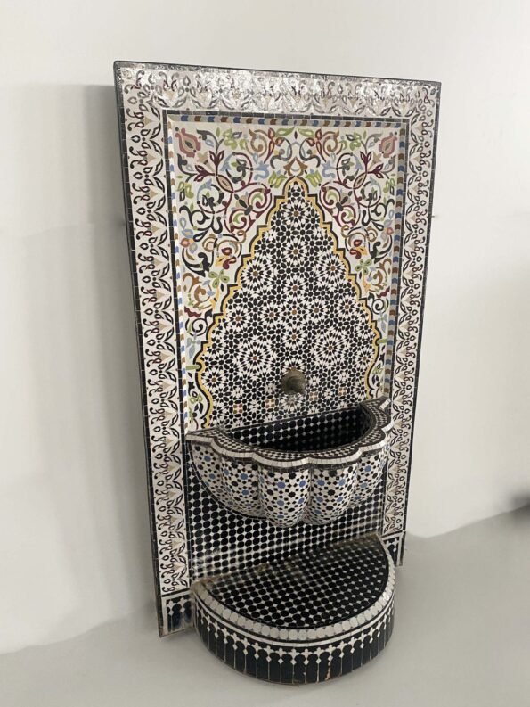 Handmade Outdoor Water Fountain - Mosaic Moroccan Fountain - Indoor & Outdoor Waterfall Fountain  - Moorish Tile Fountain - Image 6