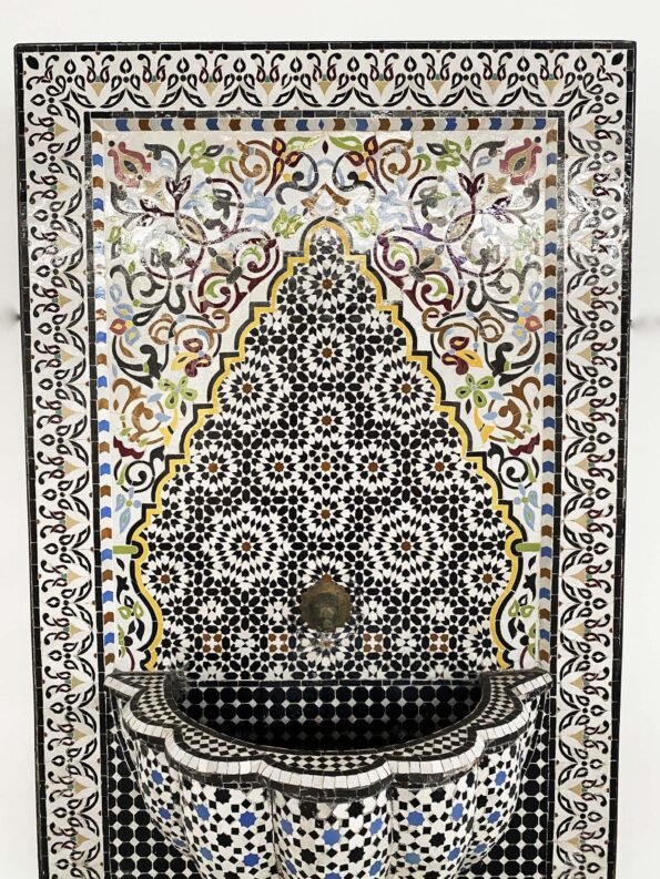 Handmade Outdoor Water Fountain - Mosaic Moroccan Fountain - Indoor & Outdoor Waterfall Fountain  - Moorish Tile Fountain - Image 8