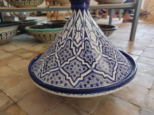 Moroccan Large ceramic tagine hand-painted taginedecorative handmade taginekitchenwareserving tagineceramic tagine pot - Image 2