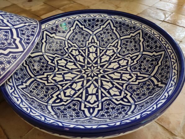 Moroccan Large ceramic tagine hand-painted taginedecorative handmade taginekitchenwareserving tagineceramic tagine pot - Image 4