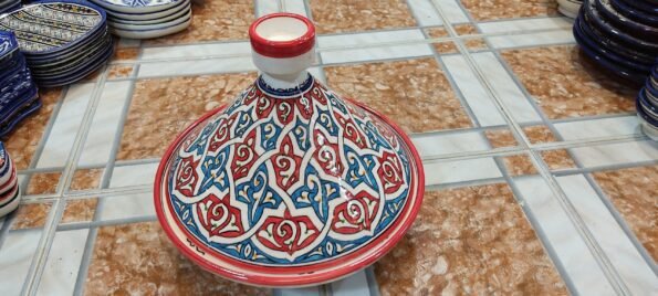 Moroccan Large ceramic tagine  hand painted tagine  decorative handmade tagine  kitchenware  serving tagine  ceramic tagine pot - Image 4