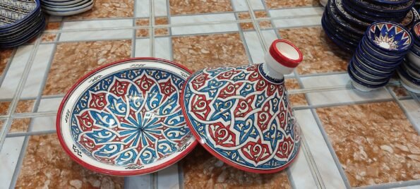 Moroccan Large ceramic tagine  hand painted tagine  decorative handmade tagine  kitchenware  serving tagine  ceramic tagine pot - Image 5