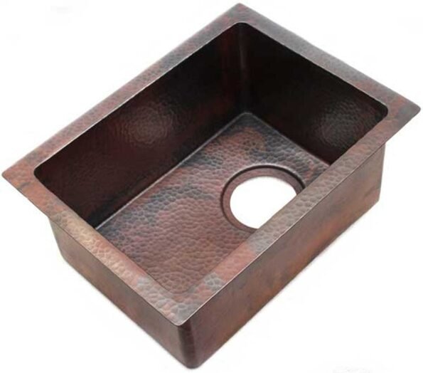 Unlacquered Handmade Moroccan Brass Kitchen Sink With Customizable Sizes - Image 2