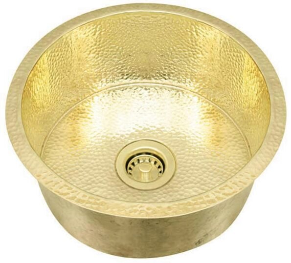 Custom Made Smooth Or Hammered Under Mount Brass Sink - Brass Bar Sink - Image 2