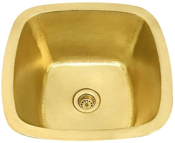 Square Brass Bar Sink - Smooth Undermount Bar Sink - Custom Brass Sink - Bar Sink