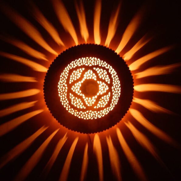 Sun Shapes Moroccan Handmade Wall Lamp 4 Colors Available, Wall Sconce