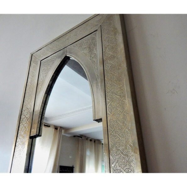 Beautiful Handmade Moroccan Mirror, Wood and Brass - Image 4