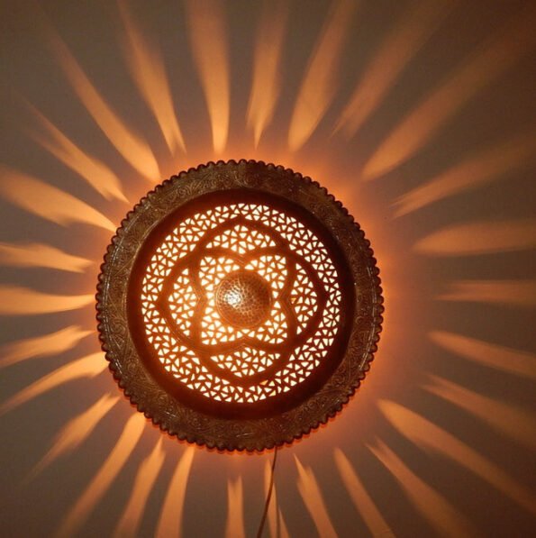 Sun Shapes Moroccan Handmade Wall Lamp 4 Colors Available, Wall Sconce - Image 2