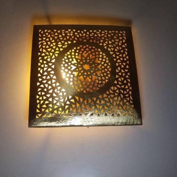 Handmade, Wall Lamp, Light Cover, light Shape Pattern, Squared Wall sconce - Image 2