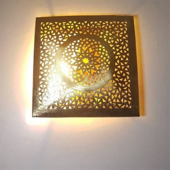 Handmade, Wall Lamp, Light Cover, light Shape Pattern, Squared Wall sconce - Image 3