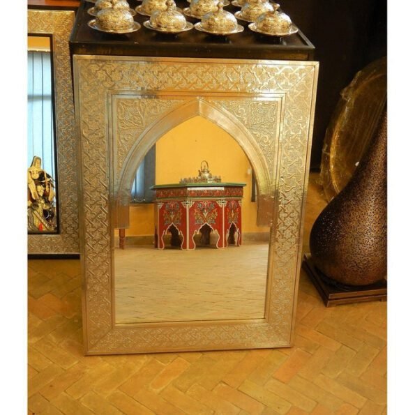 Beautiful Handmade Moroccan Mirror, Wood and Brass - Image 2