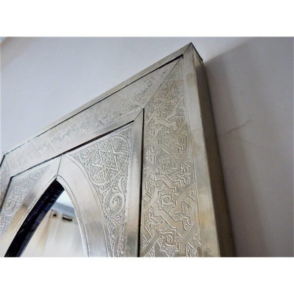 Beautiful Handmade Moroccan Mirror, Wood and Brass - Image 7