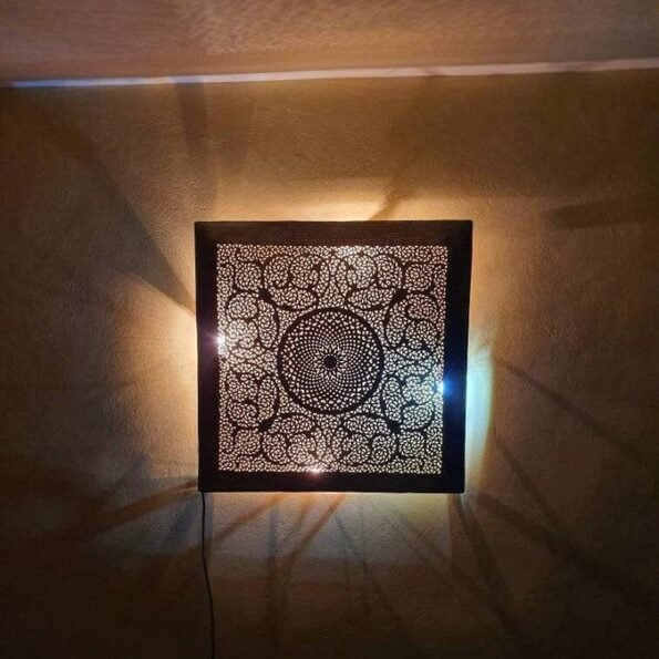 Square Wall Lamp, Ceiling light, Moroccan Lighting, Art Deco Design, Handmade By Master - Image 4